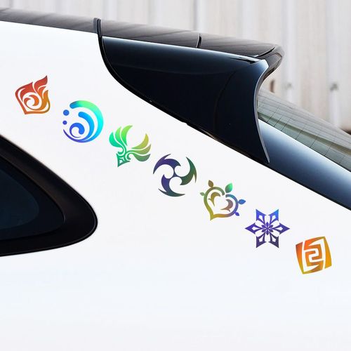 原神七元素标志载入读条二次元汽车贴纸个性灯眉车身装饰车贴防水