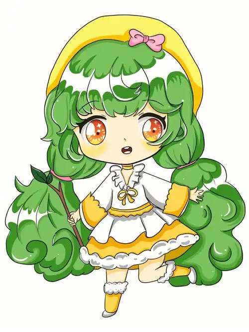 今天临摹的一个很可爱的q版人物形象,原图我找的是第三张,不敢艾特啊