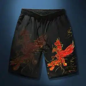 火凤凰涅盘中国风国潮复古沙滩潮流男短裤五分裤夏季宽松休闲国潮