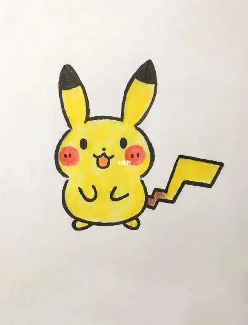 手残党学简笔画附教程敲简单的皮卡丘