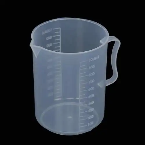 量杯塑料1000毫升烧杯刻度耐腐蚀pp料带把加厚杯子