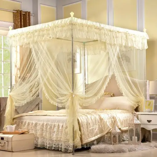 三开门欧式宫廷公主蚊帐伊人醉 方顶不锈钢落地加高密批发高档次