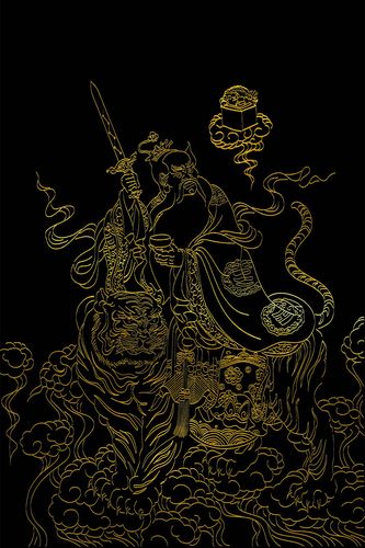 元始天尊 三清尊神之一元始天王diy描金画稿手绘佛像填色