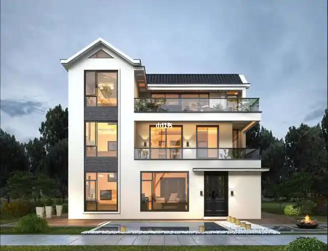 三层白色现代别墅