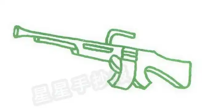 大菠萝机关枪简笔画