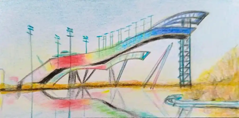 北京(6)首钢滑雪大跳台中心(雪飞天):位于石景山区新首钢园区西端,3.