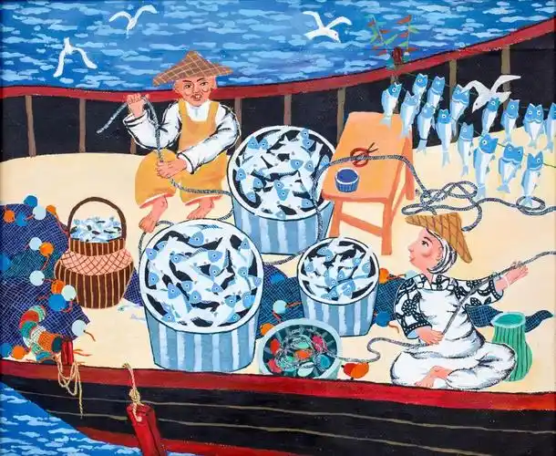 寒假社会实践管理学院品渔文化农民画风情助文化融合于乡村振兴