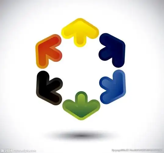 六方晶标志箭头标识