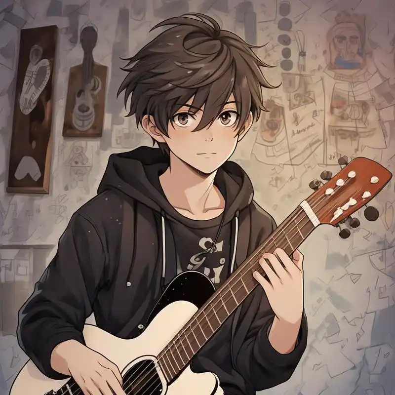 的吉他男孩头像,每个少年都散发着不羁的自由气息和热血的音乐梦想