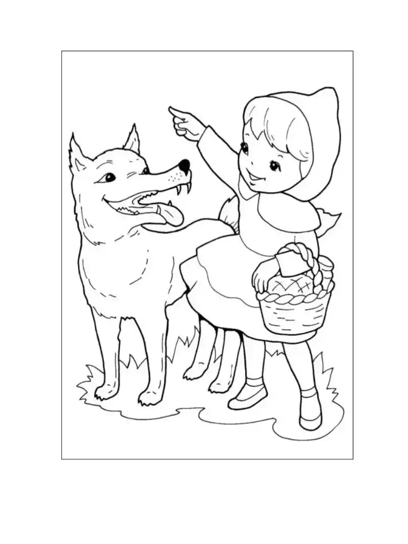 小红帽绘本简笔画可打印