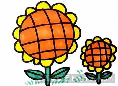 儿童画教程:教你画向日葵