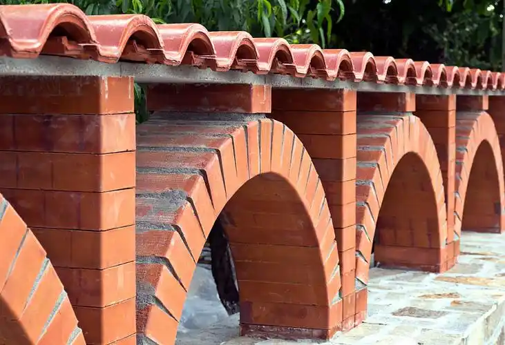 栅栏,砖,弯曲,装饰,遮盖,砖瓦_高清图片_全景视觉