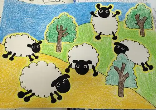 也为人们的生活提供了纺织的好材料 今天我们不仅画可爱的绵羊 用