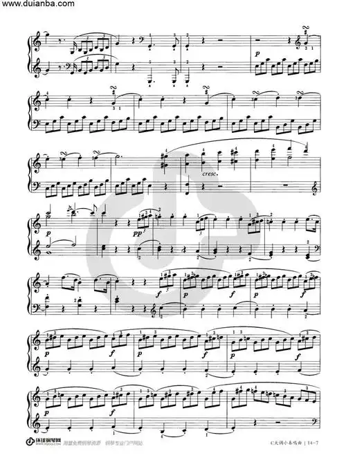 钢琴谱海顿c大调小奏鸣曲