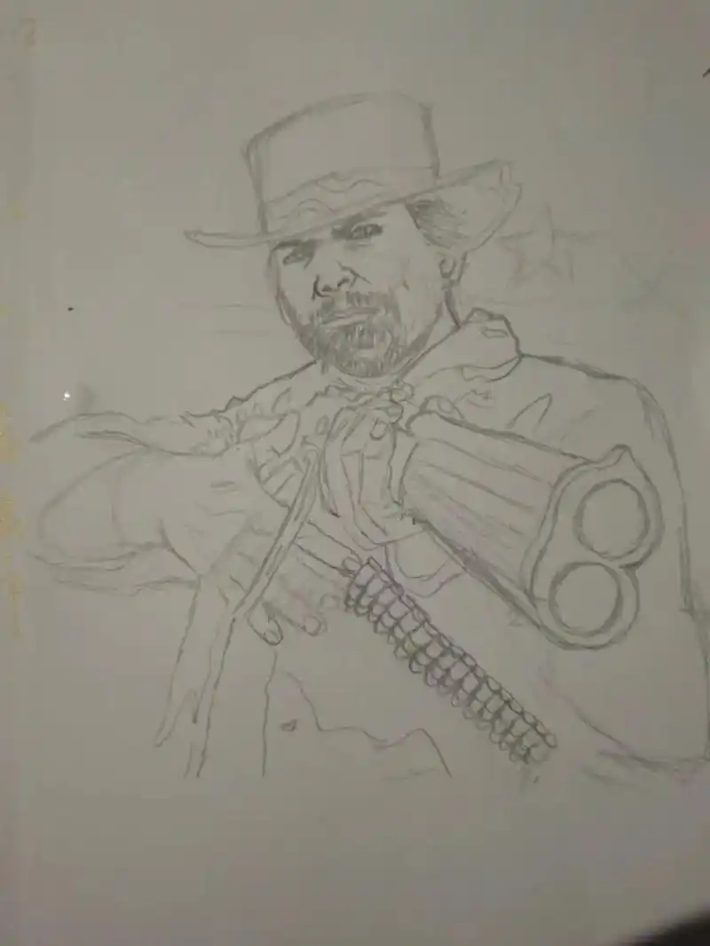 手绘 #画一个故事 #荒野大镖客2 #亚瑟摩根 我虽然没有 - 抖音