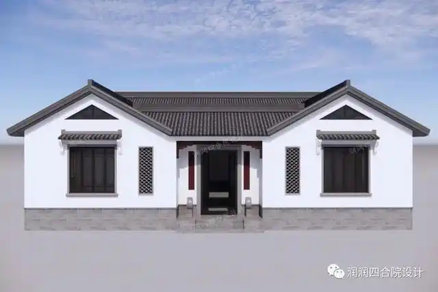 18米×14米传统一层四合院经典农村一层自建房