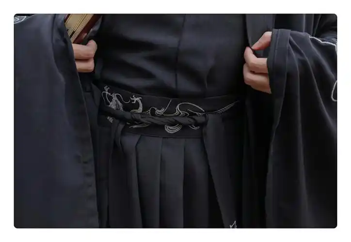中国风黑色日常汉服男女古风情侣cp霸气龙纹大氅大码古装大袖袍秋