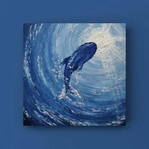 油画棒海蓝时见鲸教程奉上