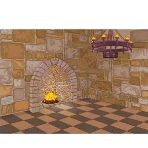 中世纪城堡内部, 向量例证照片