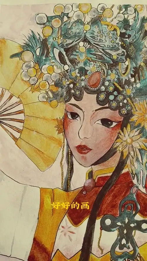 自学成才路——好好的画96京剧青衣/水粉画96参赛作品