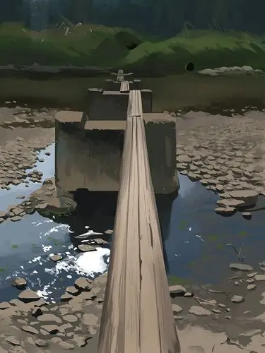 独木桥 - 插画 - 摸鱼网 - ∑(っ°Д°;)っ 让世界更萌~ mooyuu.com