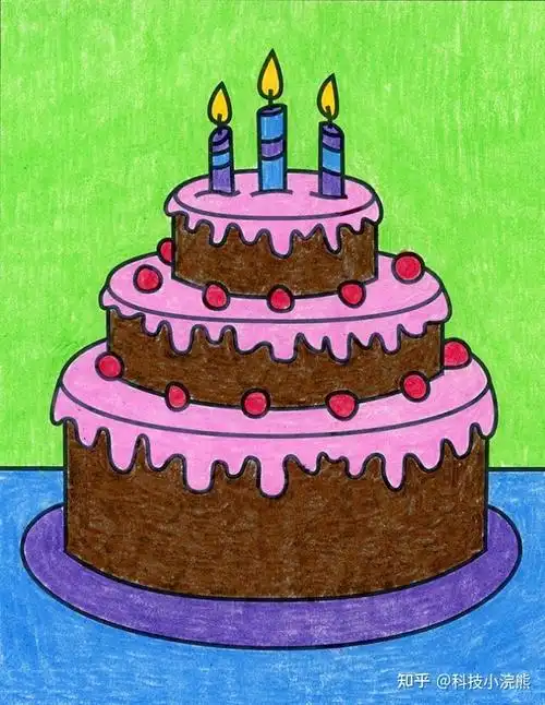 如何简笔画生日蛋糕