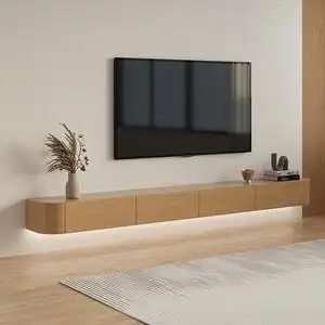 现代简约实木悬空电视柜小户型悬挂式电视柜茶几极简北欧吊墙柜
