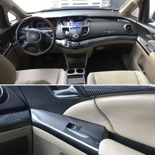 适用于04-08款本田奥德赛改装内饰贴纸 中控门控碳纤维装饰车贴膜