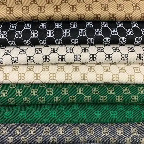 波西米亚花色沙发连衣裙tr棉提花字母b棉绸布平纹唐装色织面料