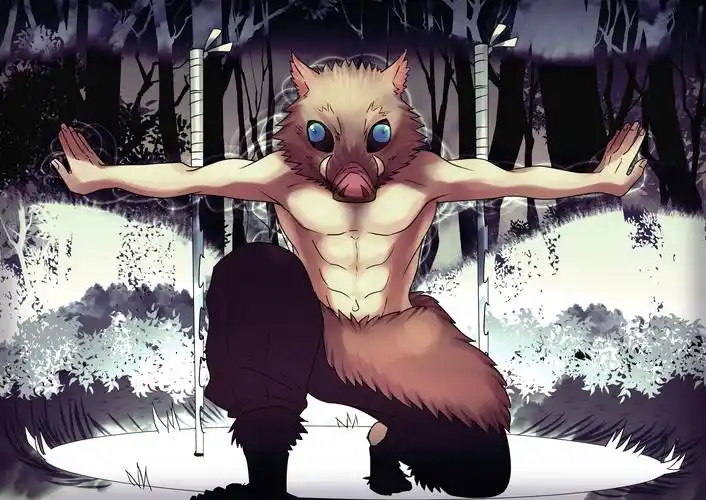 鬼灭之刃嘴平伊之助角色电脑壁纸