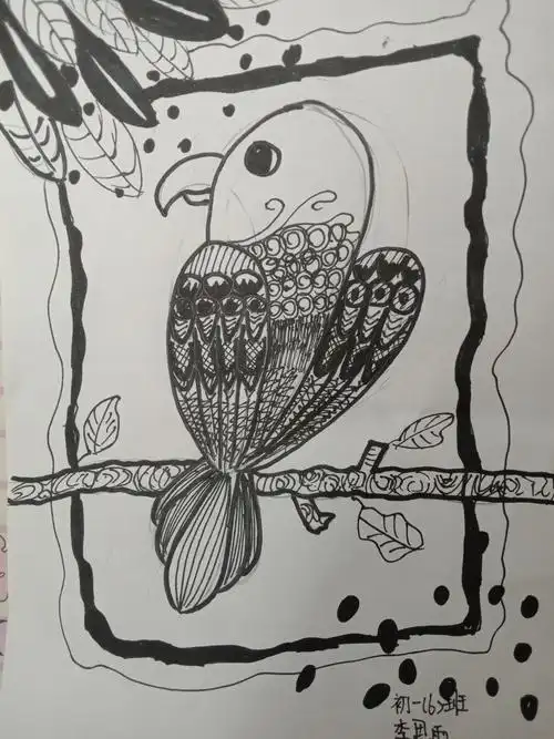 北京市房山第四中学《黑白装饰画》美术作品展