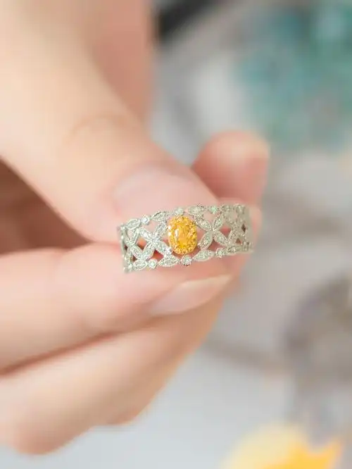 七夕礼物推荐超吸睛复古风黄钻戒指