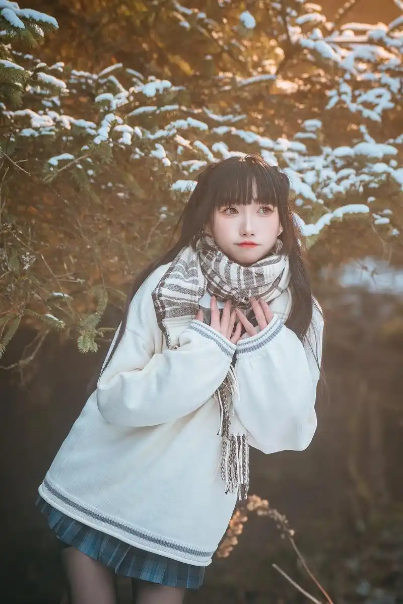 冬日雪景,jk制服.一起去看雪叭散落在人间的温柔 mode - 抖音