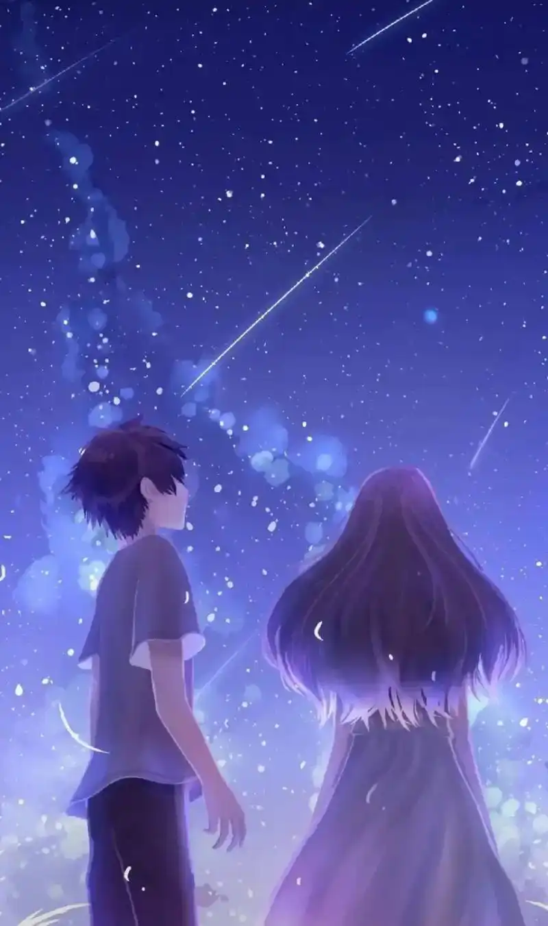 动漫壁纸 #星空夜晚 #治愈 - 抖音