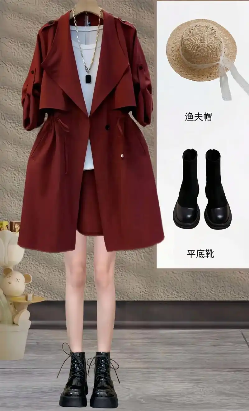 集美们～早春新款时尚气质风衣外套上新了!大码宽松版型,显瘦遮肉