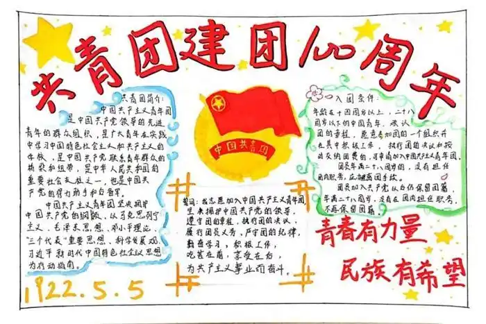关于共青团主题的手抄报爱国主题的手抄报