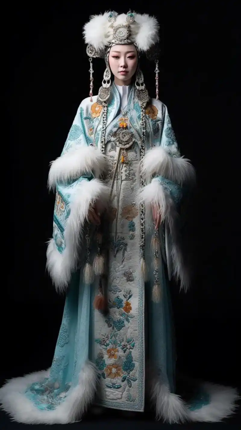 "藏蓝明珠"· 国风大青袍  |  女装  精致的花纹工艺和 - 抖音