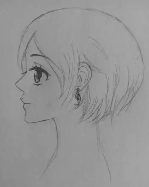 可以根据自己想画的人物造型进行变化,比如画长发女生的侧面