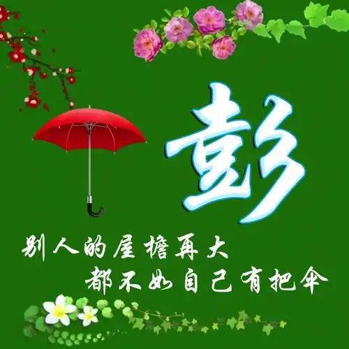 励志主题姓氏微信头像:别人的屋檐再大,都不如自己有把伞(一)