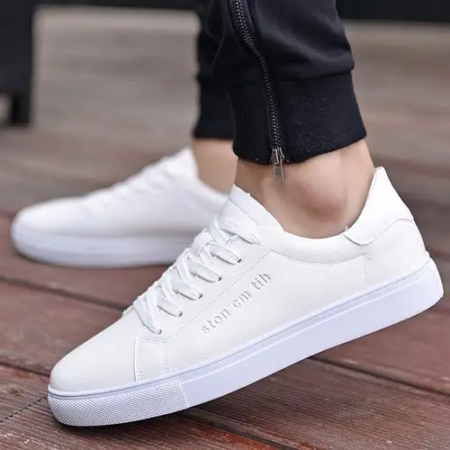 白色男士青少年鞋子跑步休闲鞋小白板鞋