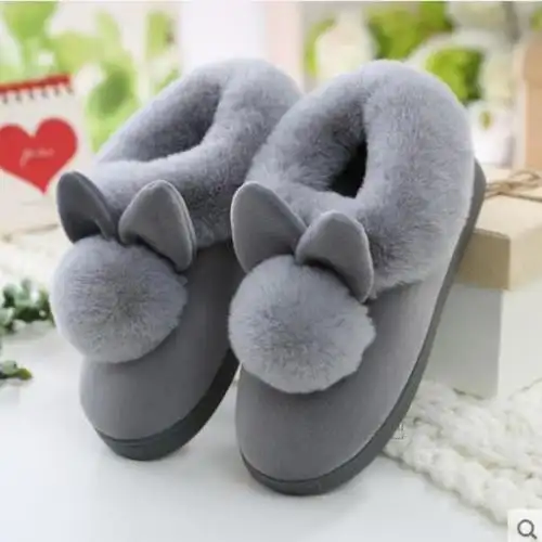 冬季新款儿童保暖鞋男情侣棉鞋亲子棉拖鞋女家居家毛毛包跟月子鞋