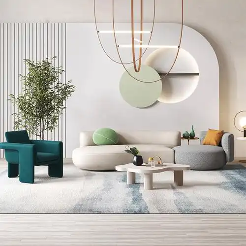 北欧创意客厅设计师科技布艺沙发组合现代简约轻奢洽谈2021年新款