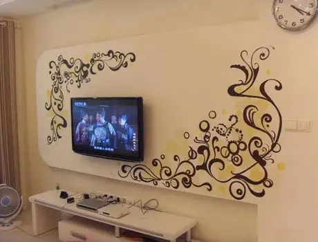电视背景手绘墙