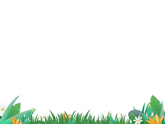 绿色手绘卡通草丛花草春天元素png素材