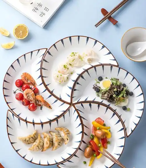 网红陶瓷拼盘餐具组合月亮团圆盘子聚会分餐盘菜盘创意摆盘套装生日