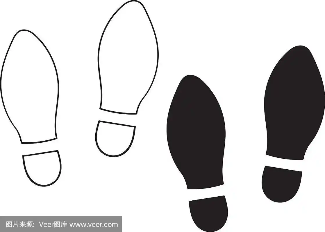 鞋印图标孤立在白色背景上