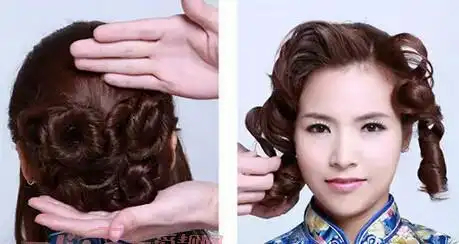 旗袍搭配盘发更配哦 小清新旗袍盘发教程(2) - 盘发发型 - 发型社