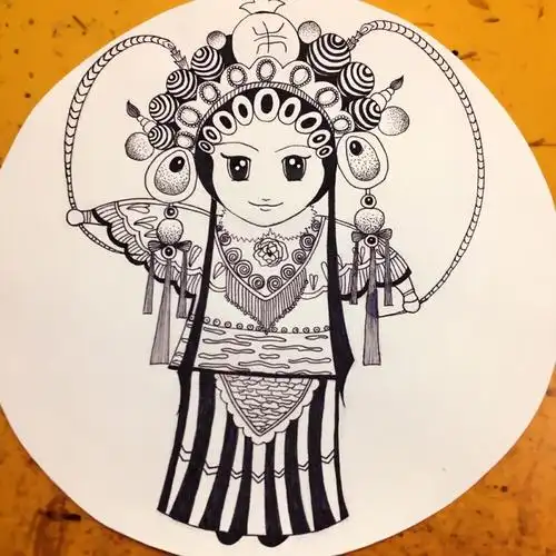 线描装饰戏剧人物