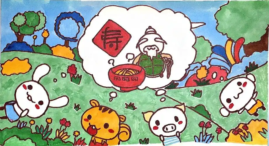 乌龟爷爷要过生日啦,小动物们想送它长寿面