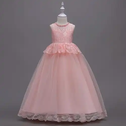 儿童礼服女秋新款公主裙女童婚纱裙花童裙children dress一件代发